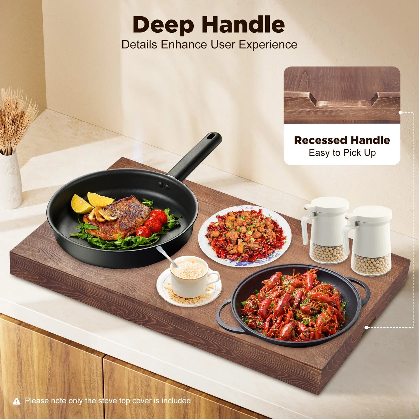 Stove Top Cover for Home Kitchens Restaurants Camping Meal Prep Tray Stove Cover for Holding Kitchen Items & Daily Storage Needs