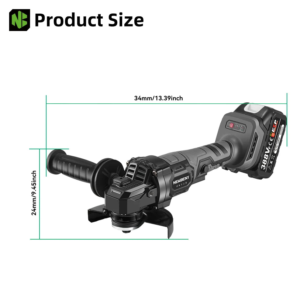 NEWBENY 125mm Brushless Cordless Electric Angle Grinder