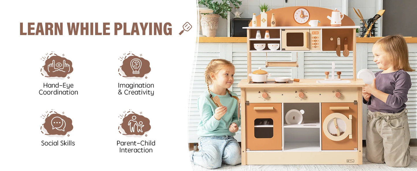 ROBOTIME Wooden Modern Style Play Kitchen