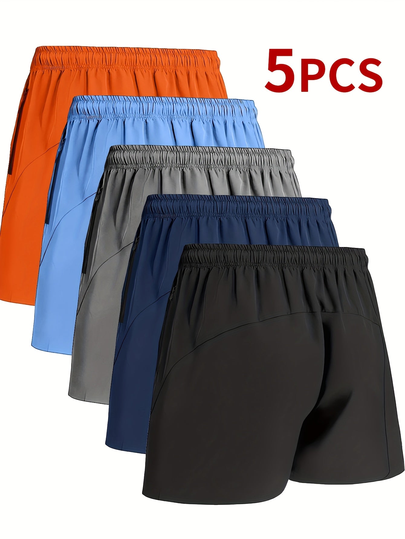 5pcs Men's Athletic Shorts