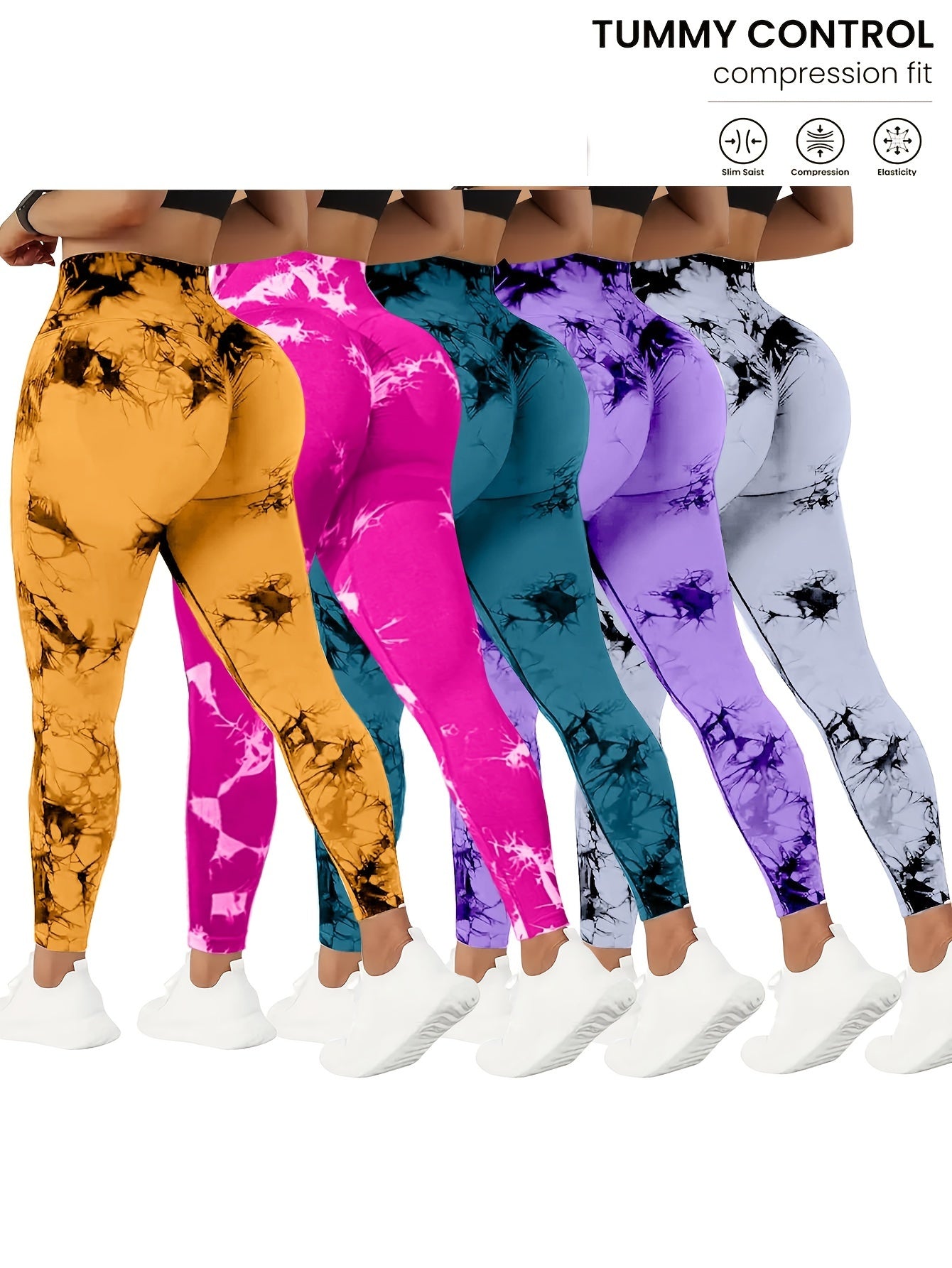 5-Pack Tummy Control Yoga Pants