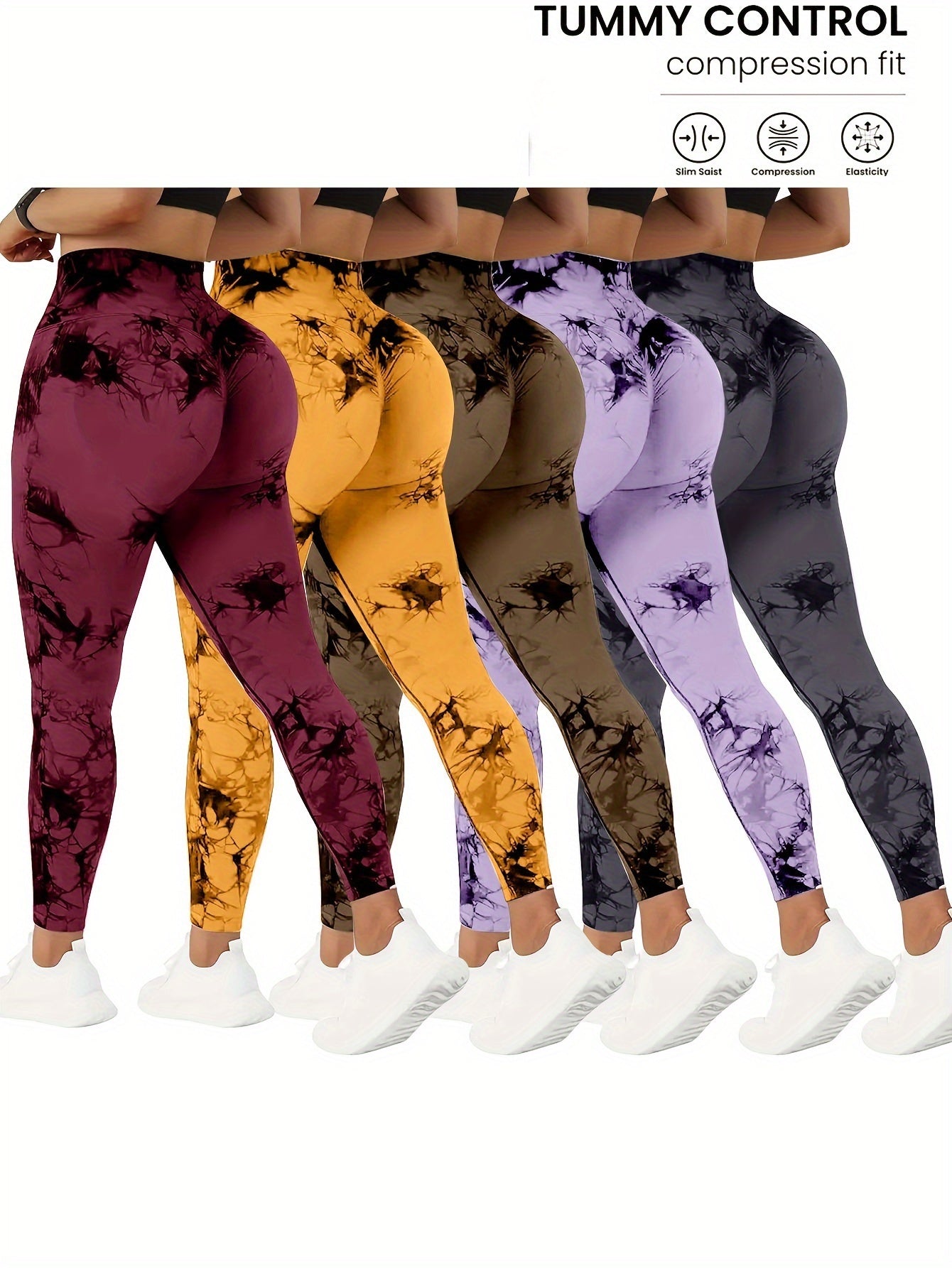 5-Pack Tummy Control Yoga Pants