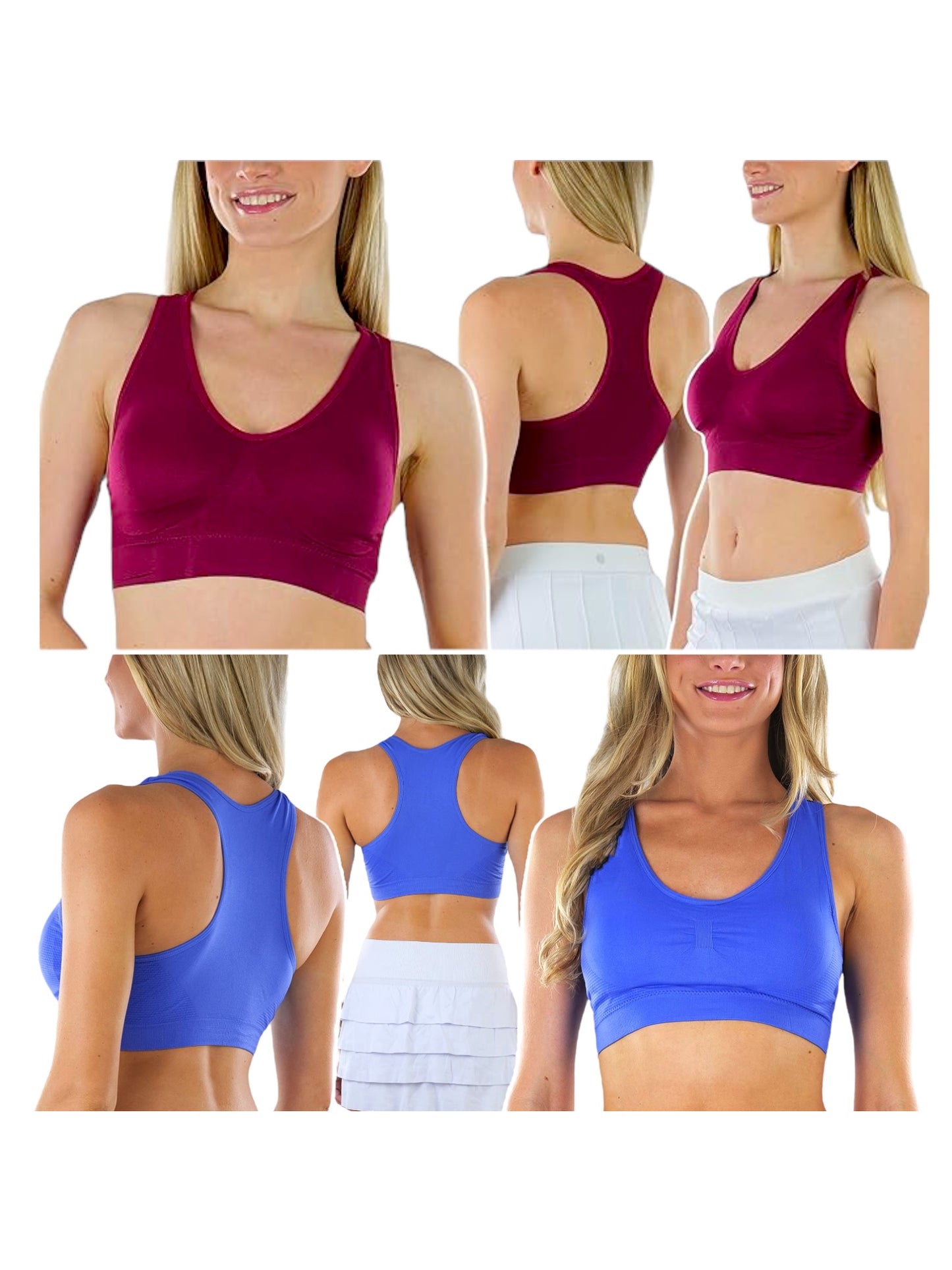 Women's 3-Item Pack of Randomly Assorted Seamless Racerback Bras