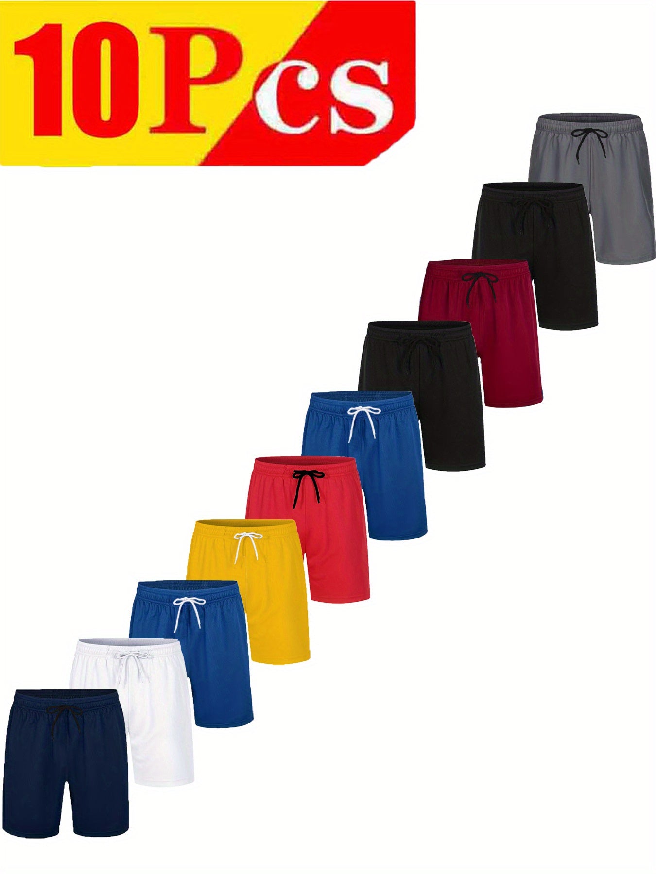 10pcs Men's Athletic Shorts
