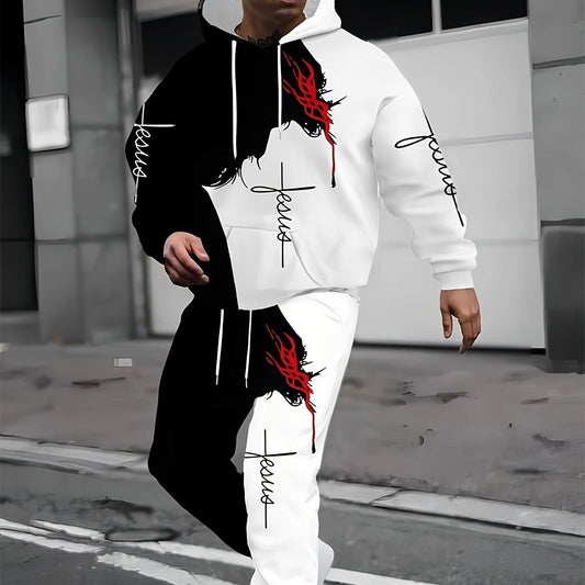 Casual Hoodie And Sweatpants Set