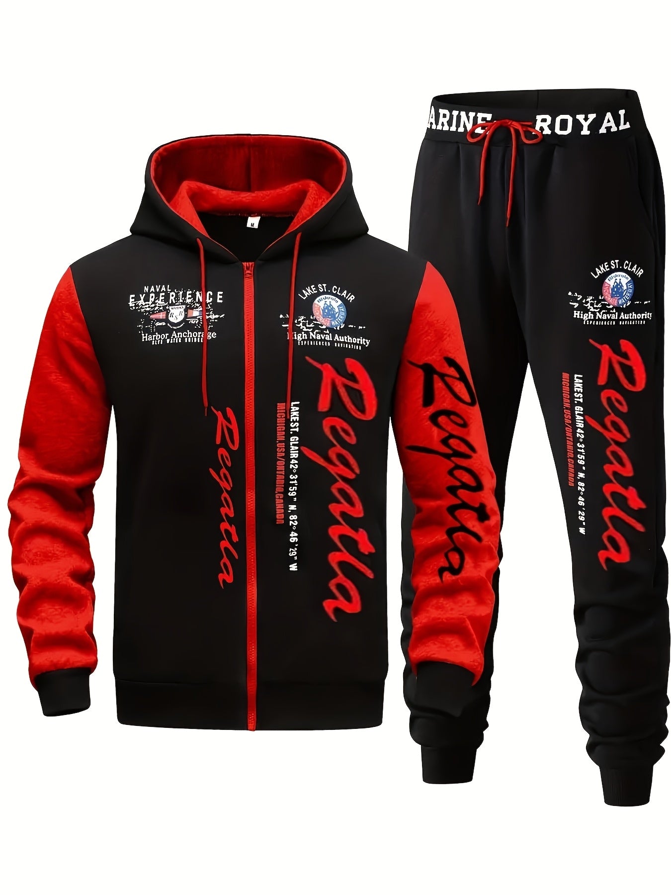 Men's Hooded Letter Printed Sportswear Set,