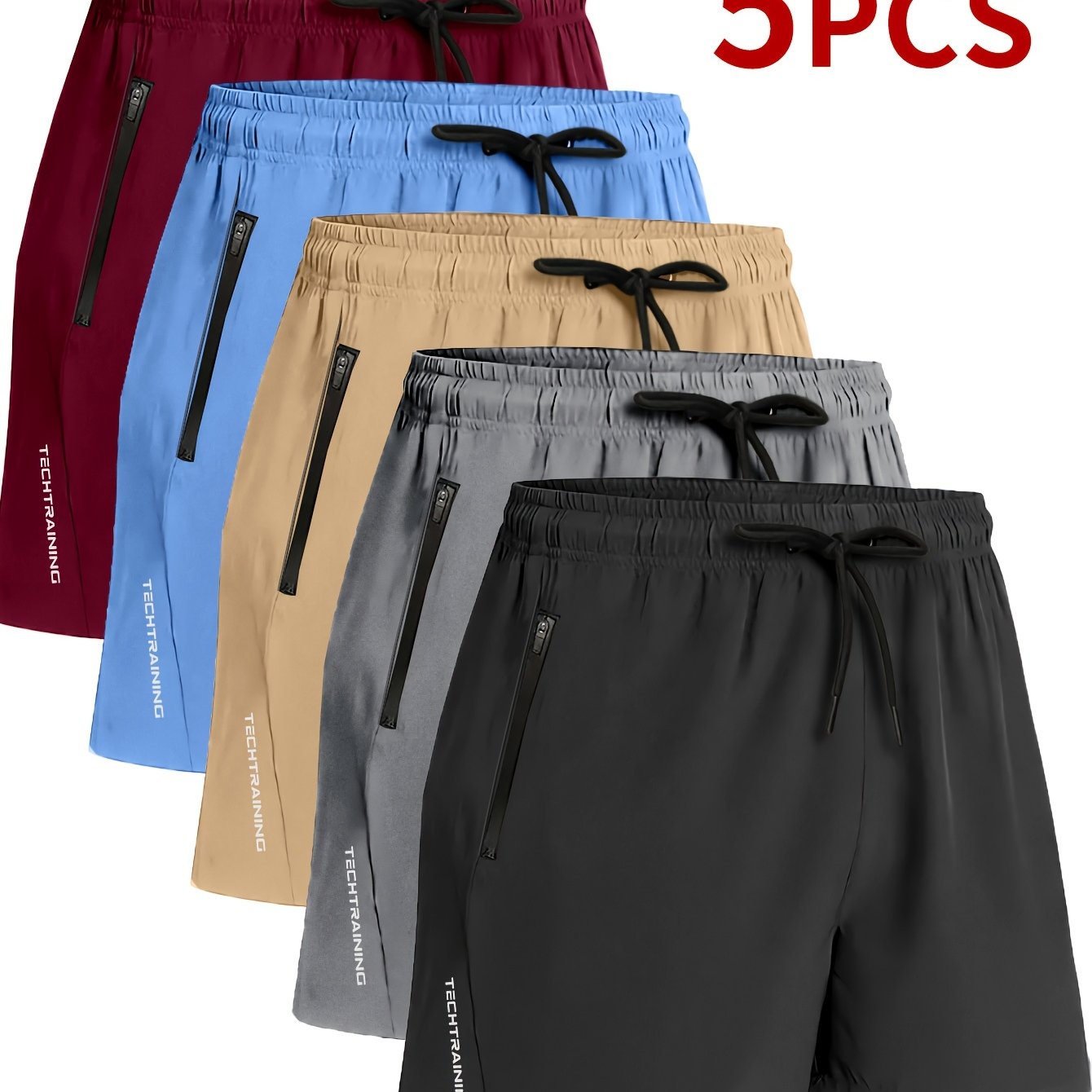 5pcs Men's Athletic Shorts
