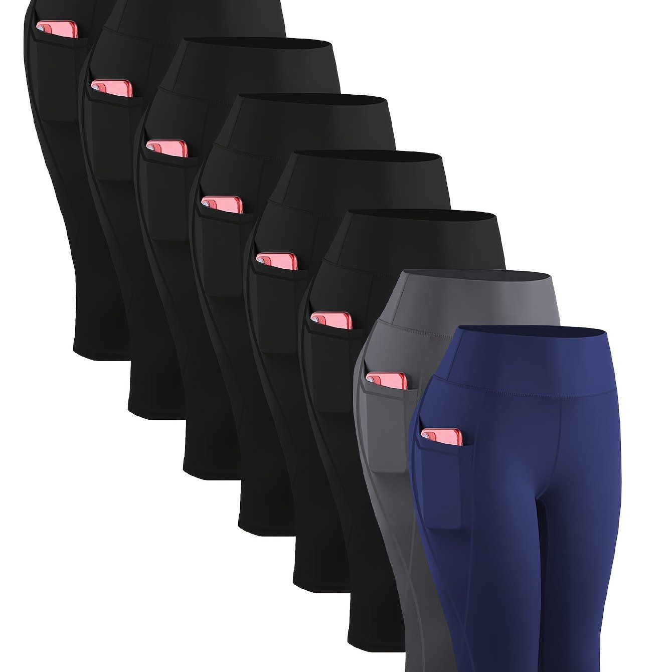 [Stretchy | Yoga] 8pcs Plus Size High-Waisted Yoga Leggings |