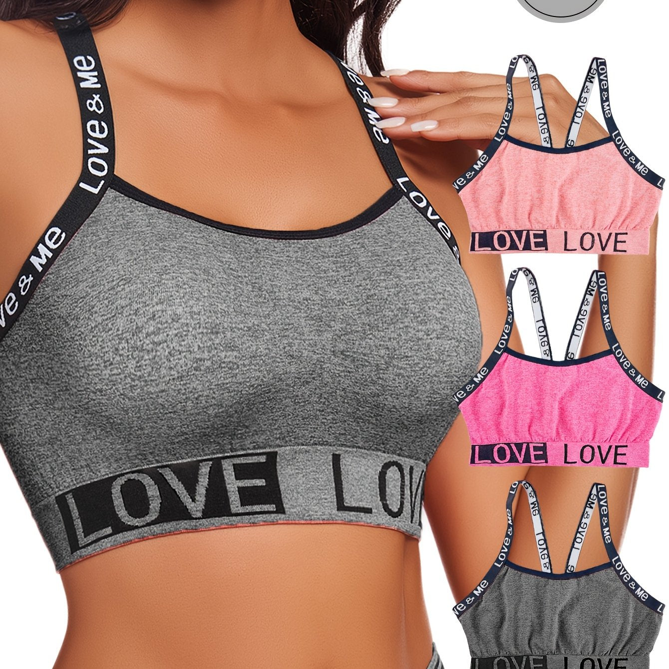 Comfortable Breathable Sports Bra Set For Women 3-Pack
