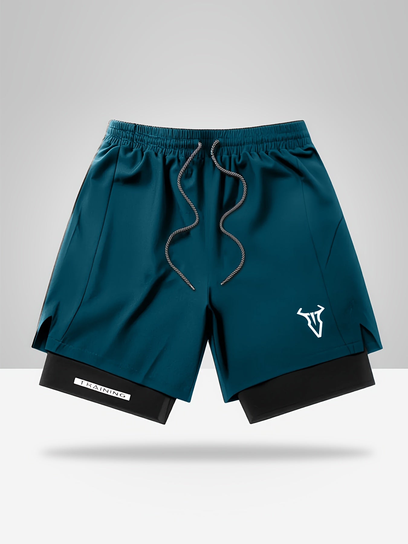 Stylish Men's Athletic Shorts With Geometric Pattern Skinny Fit