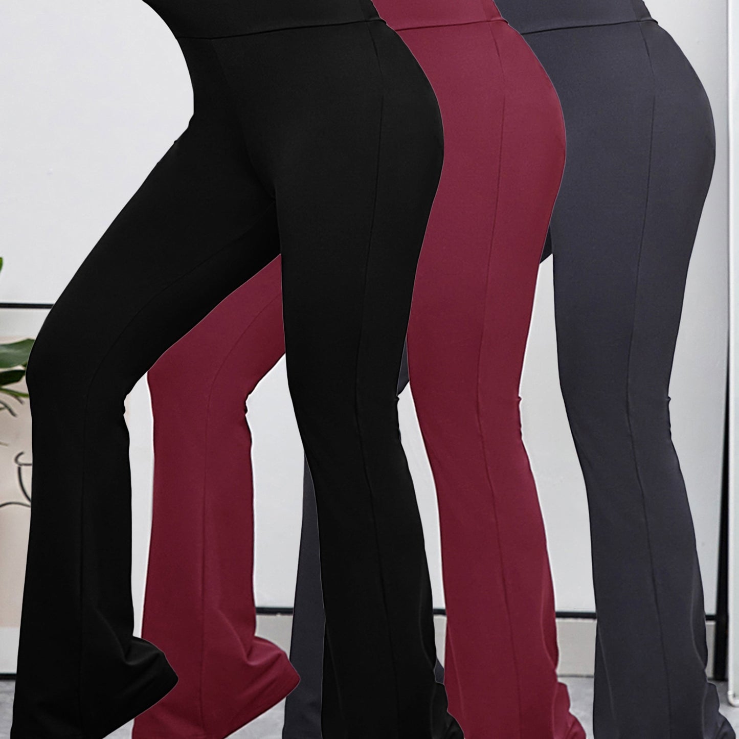 [3pcs Stretchy High-Waist Leggings