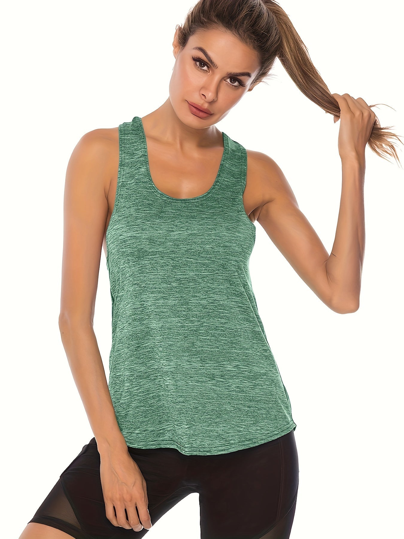 4pcs Quick-drying Sleeveless Racerback Tank Top for Fitness Training