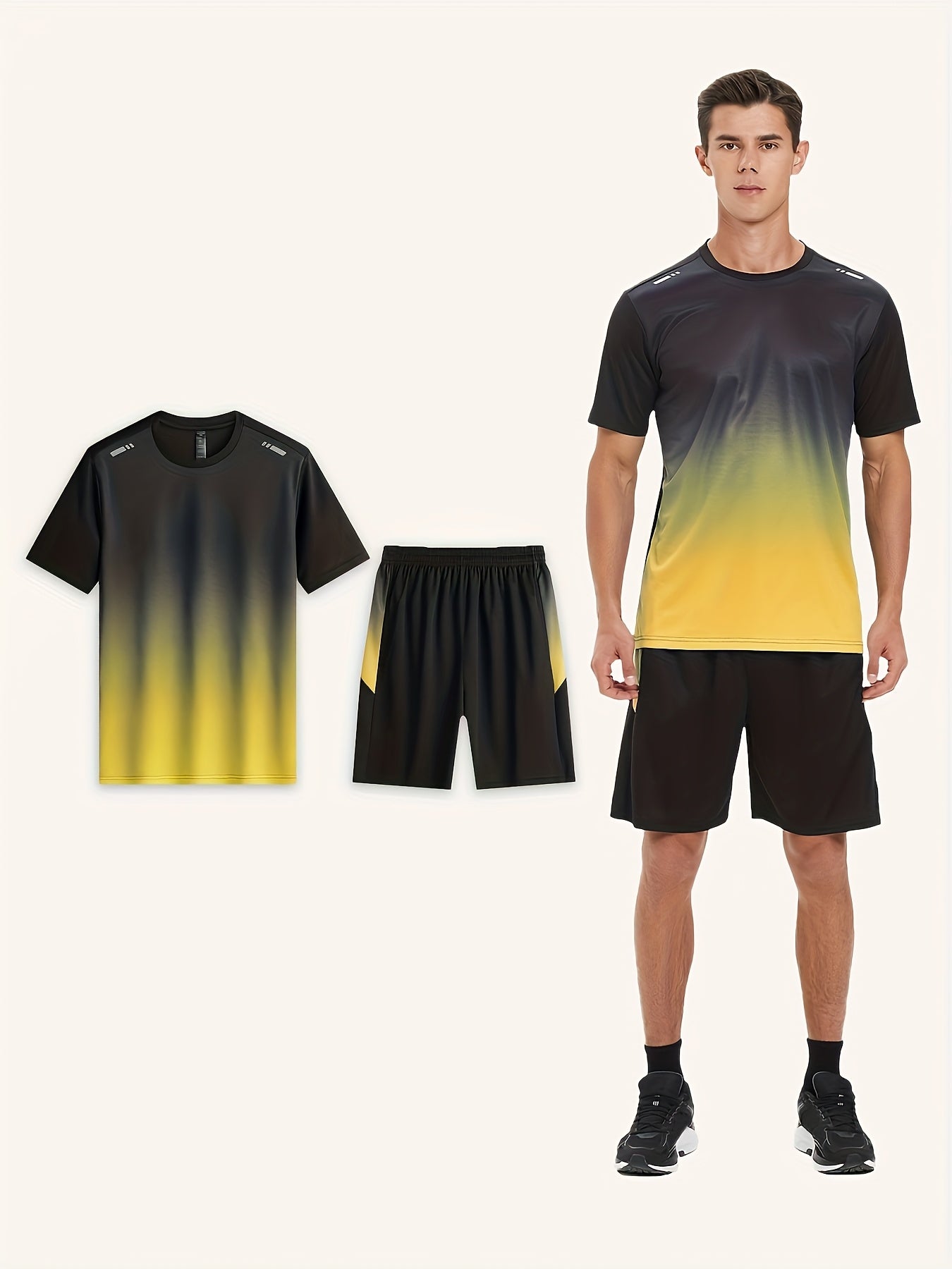 Six Piece Men's Sports Suit for Running and Gym Wear