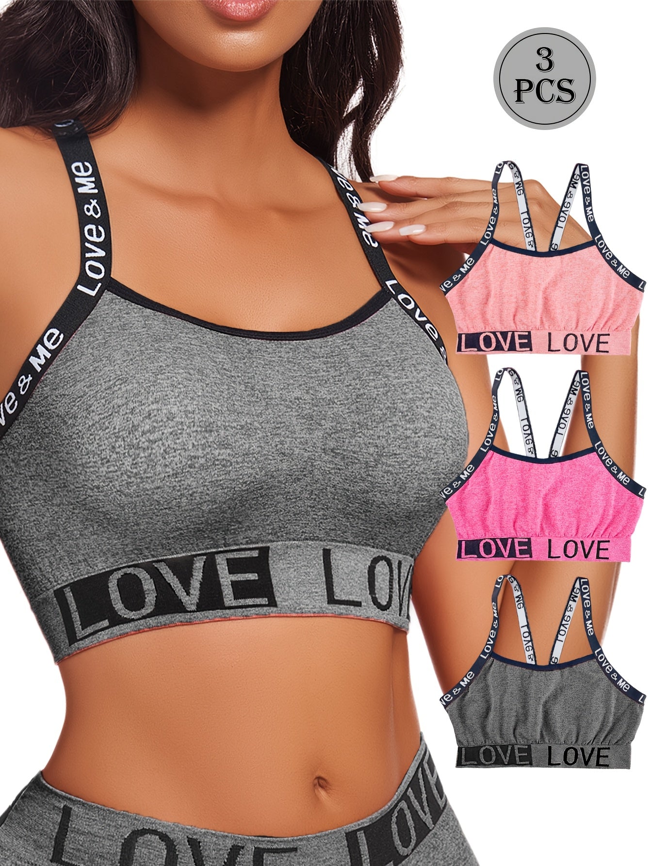 Comfortable Breathable Sports Bra Set For Women 3-Pack