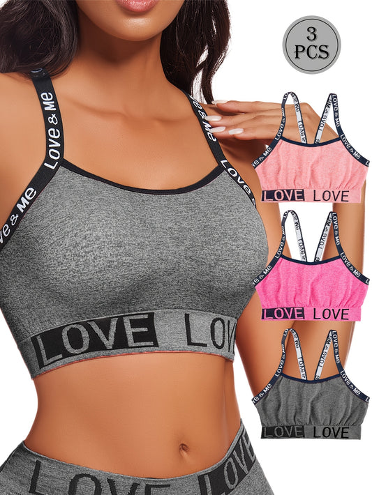 Comfortable Breathable Sports Bra Set For Women 3-Pack