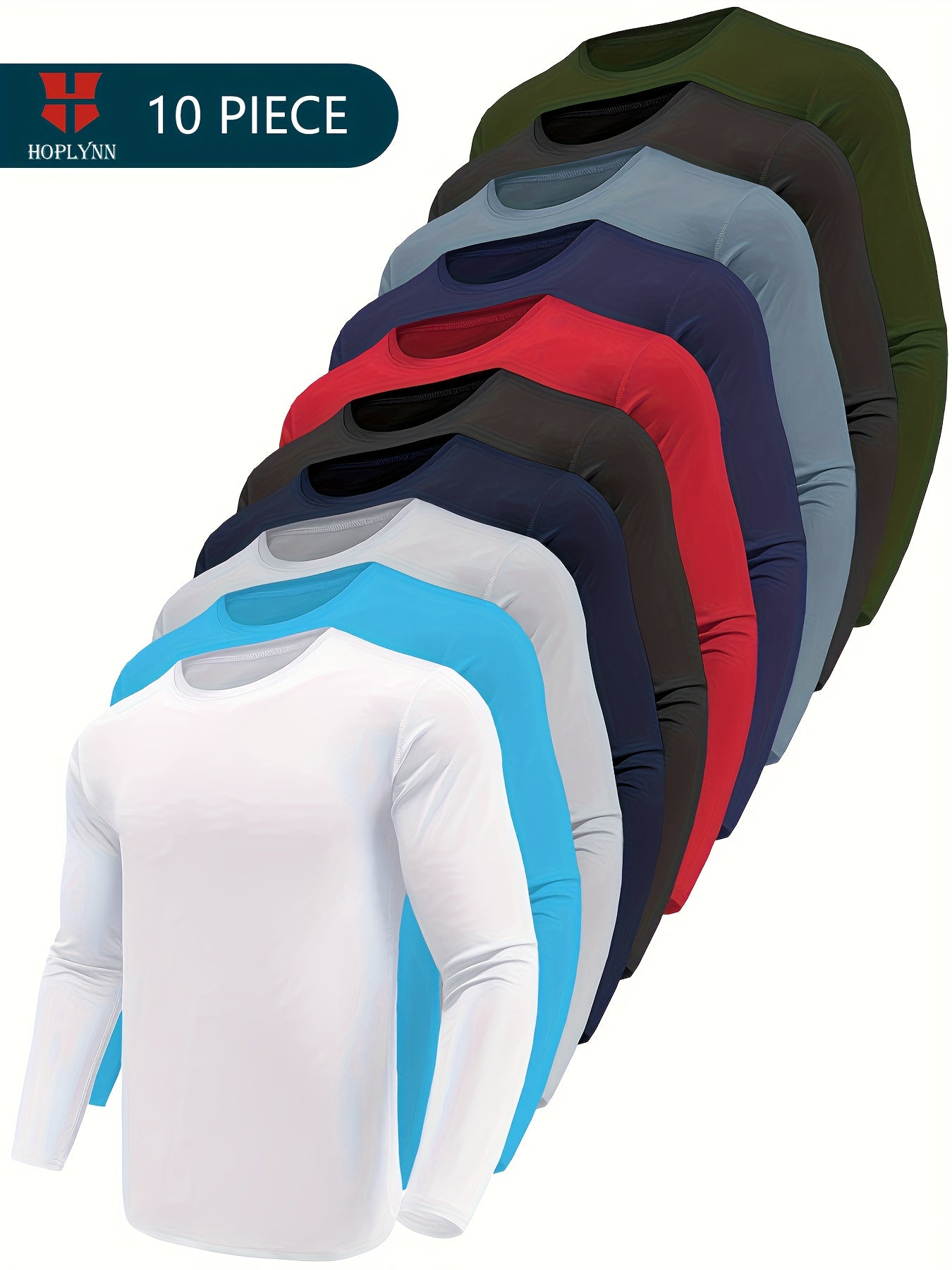 10pcs Quick Dry Men's Long Sleeve Leisure T Shirt