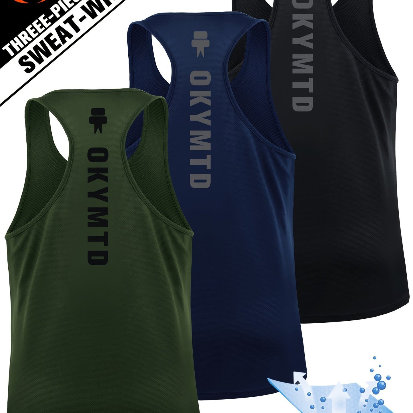 3pcs Quick Dry Men's Athletic Tank Tops