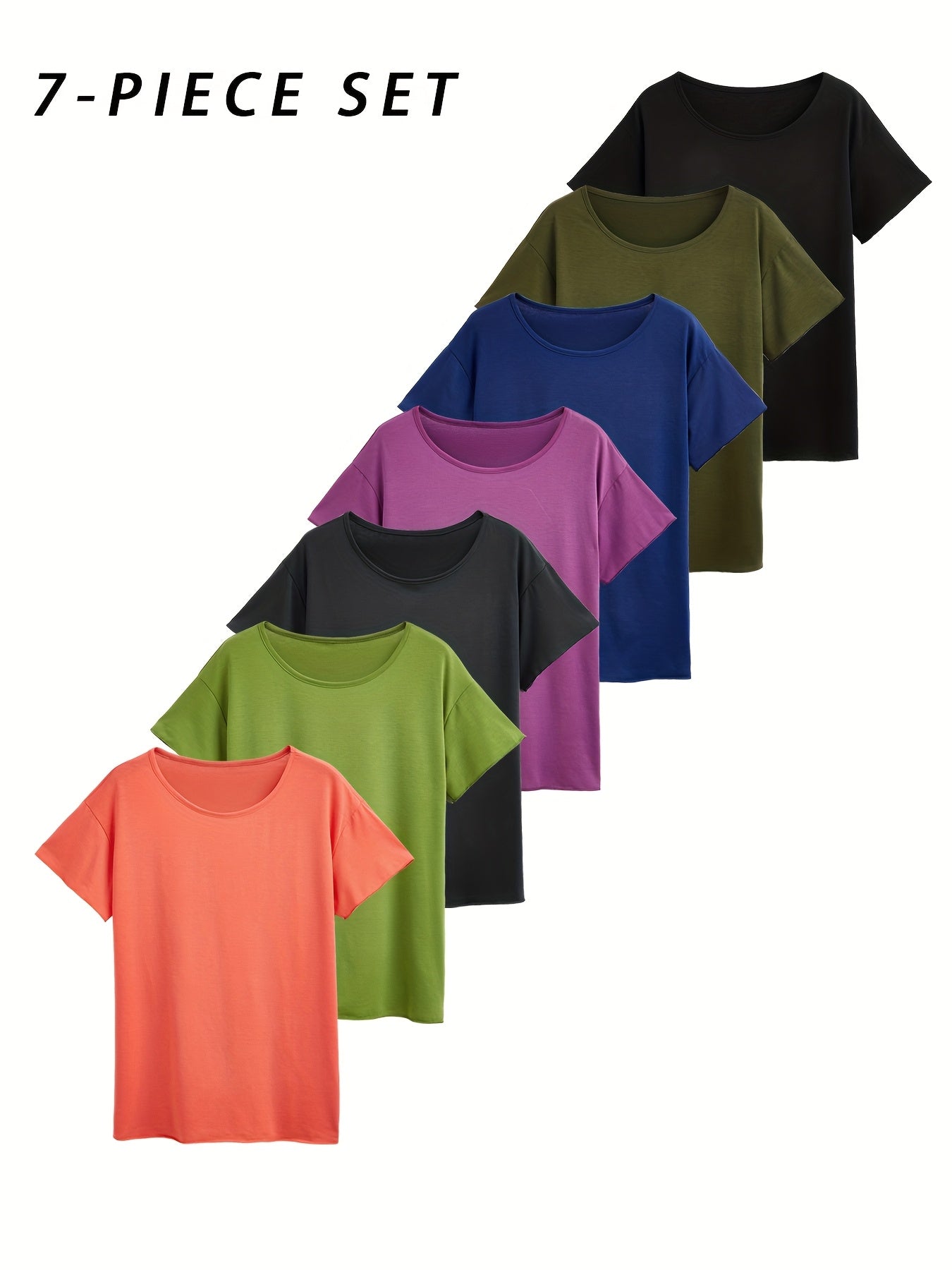 Women's Casual Sports T-shirt Seven-piece Set