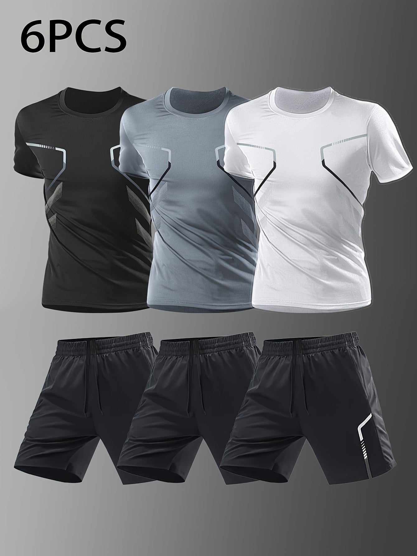 Six Piece Men's Sports Suit for Running and Gym Wear