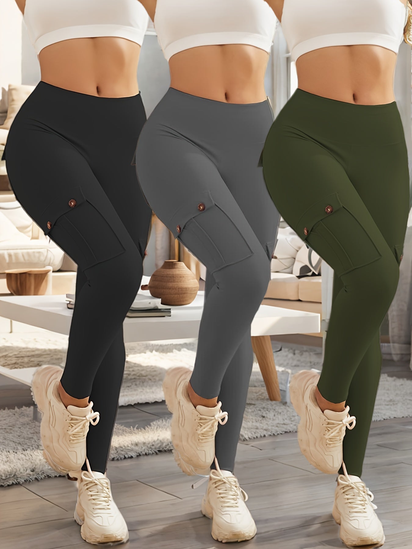 3pcs JEGGE High Waist Yoga Leggings