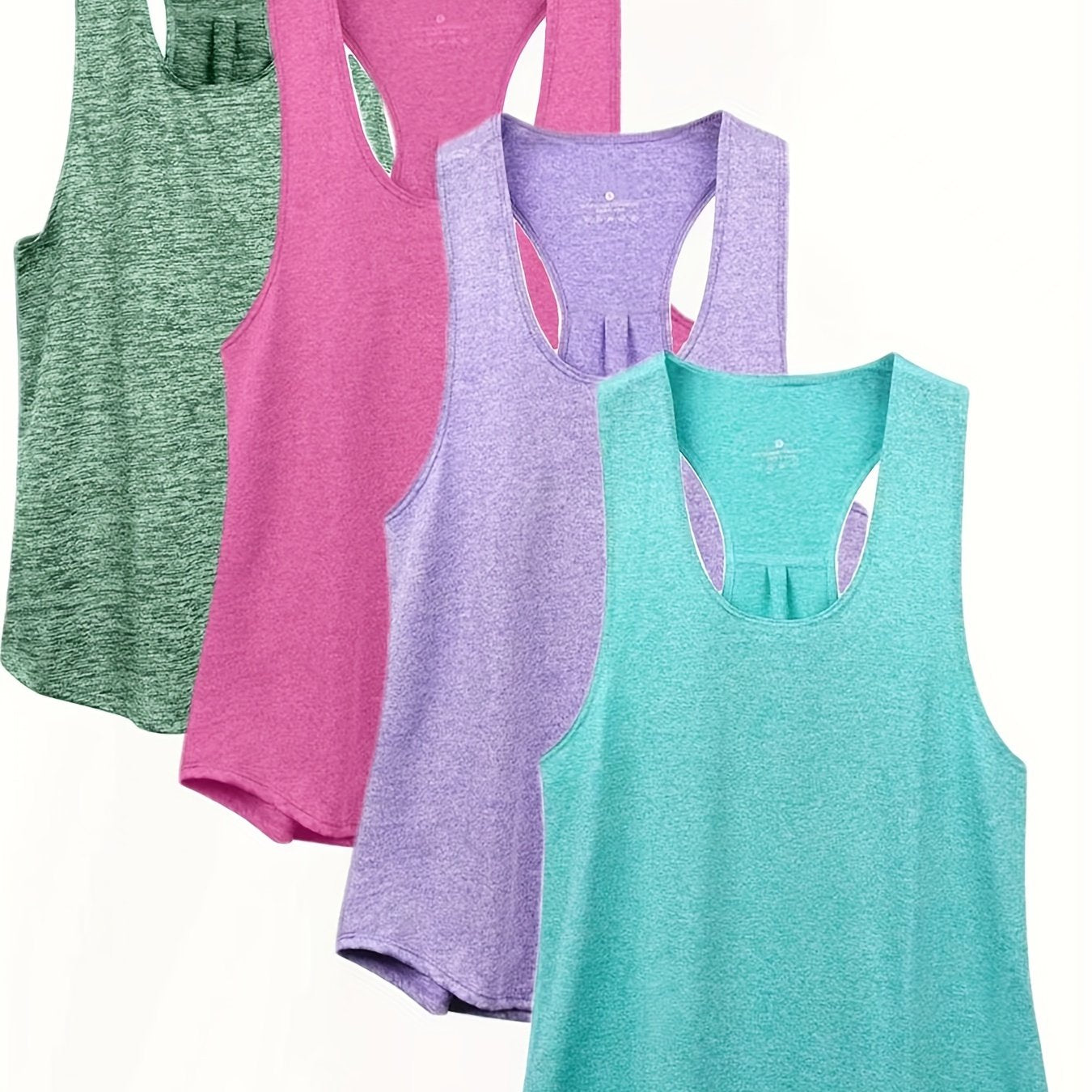 4pcs Quick-drying Sleeveless Racerback Tank Top for Fitness Training