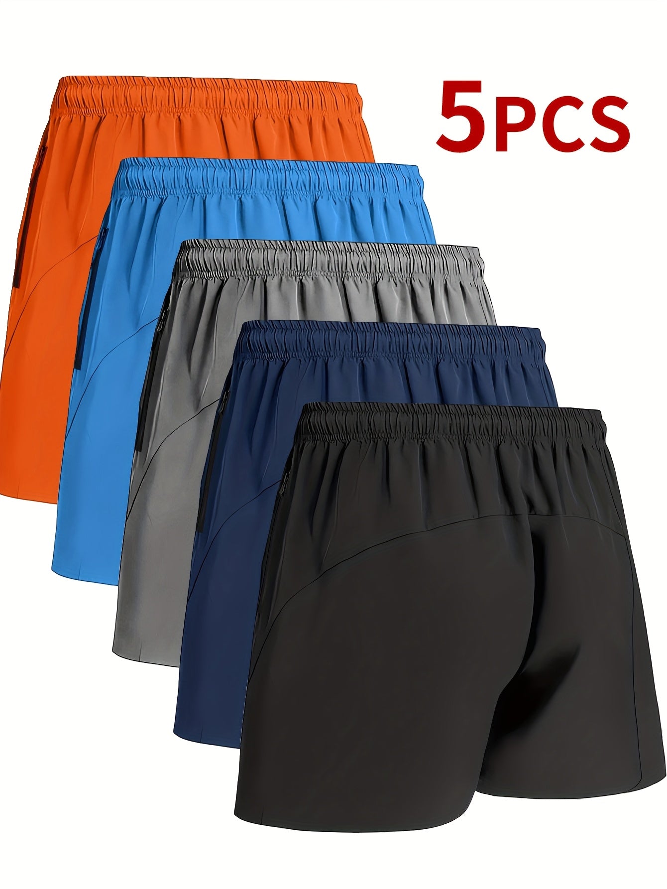 5pcs Men's Athletic Shorts