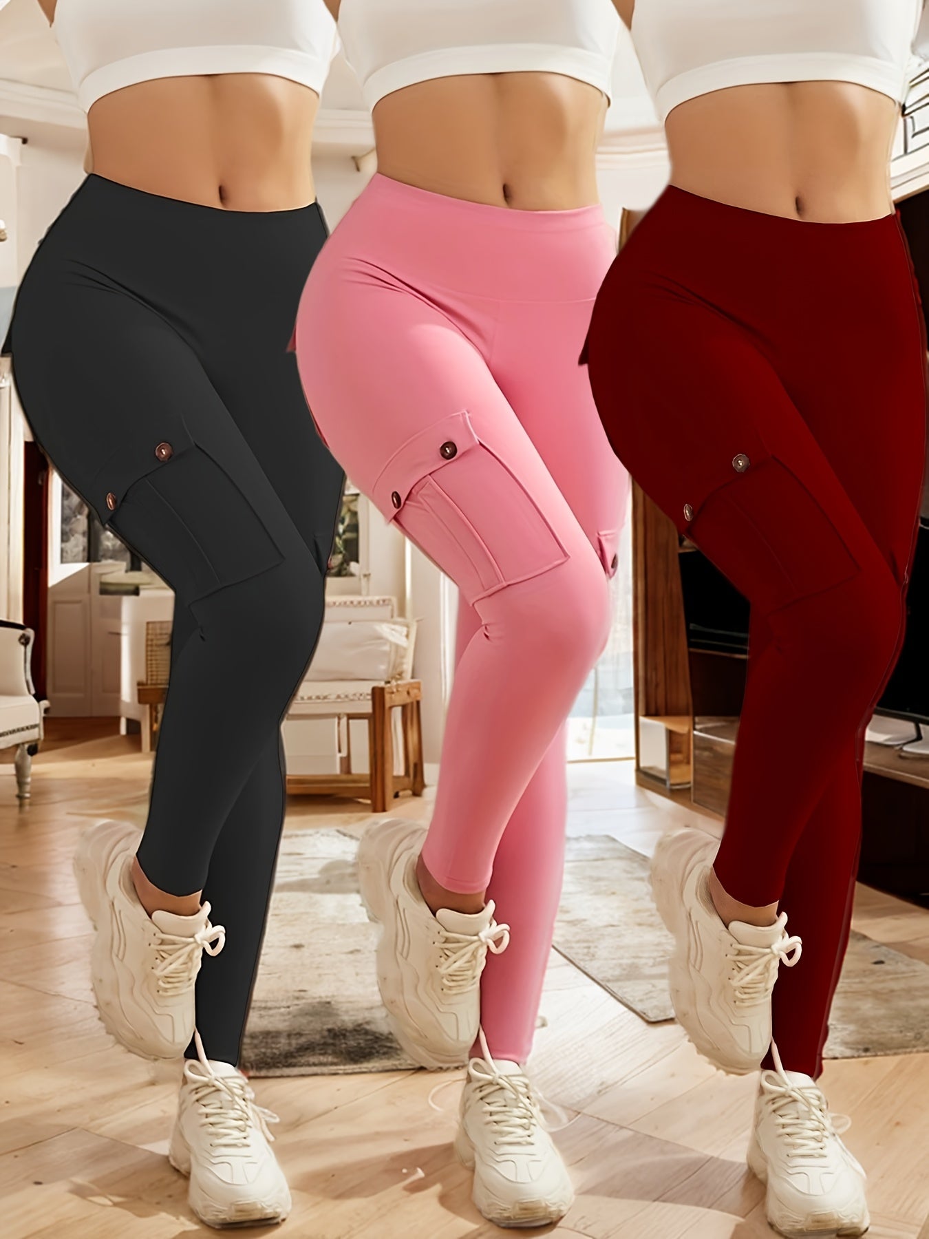 3pcs JEGGE High Waist Yoga Leggings