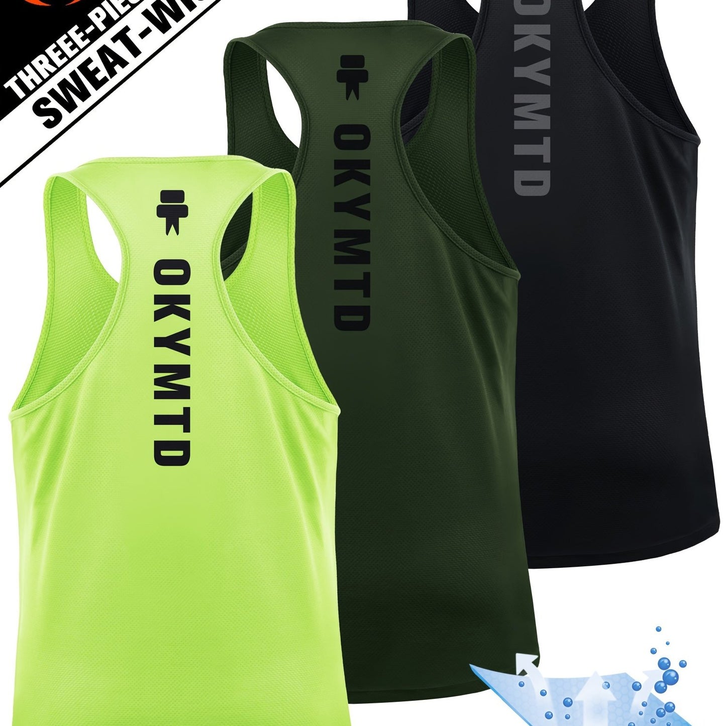 3pcs Quick Dry Men's Athletic Tank Tops