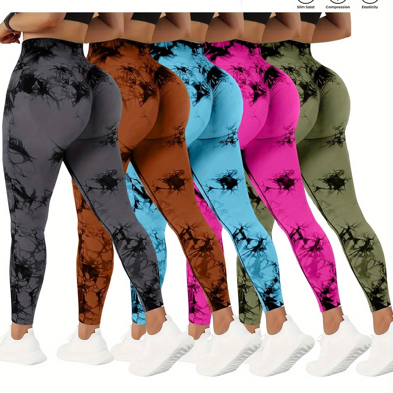 5-Pack Tummy Control Yoga Pants