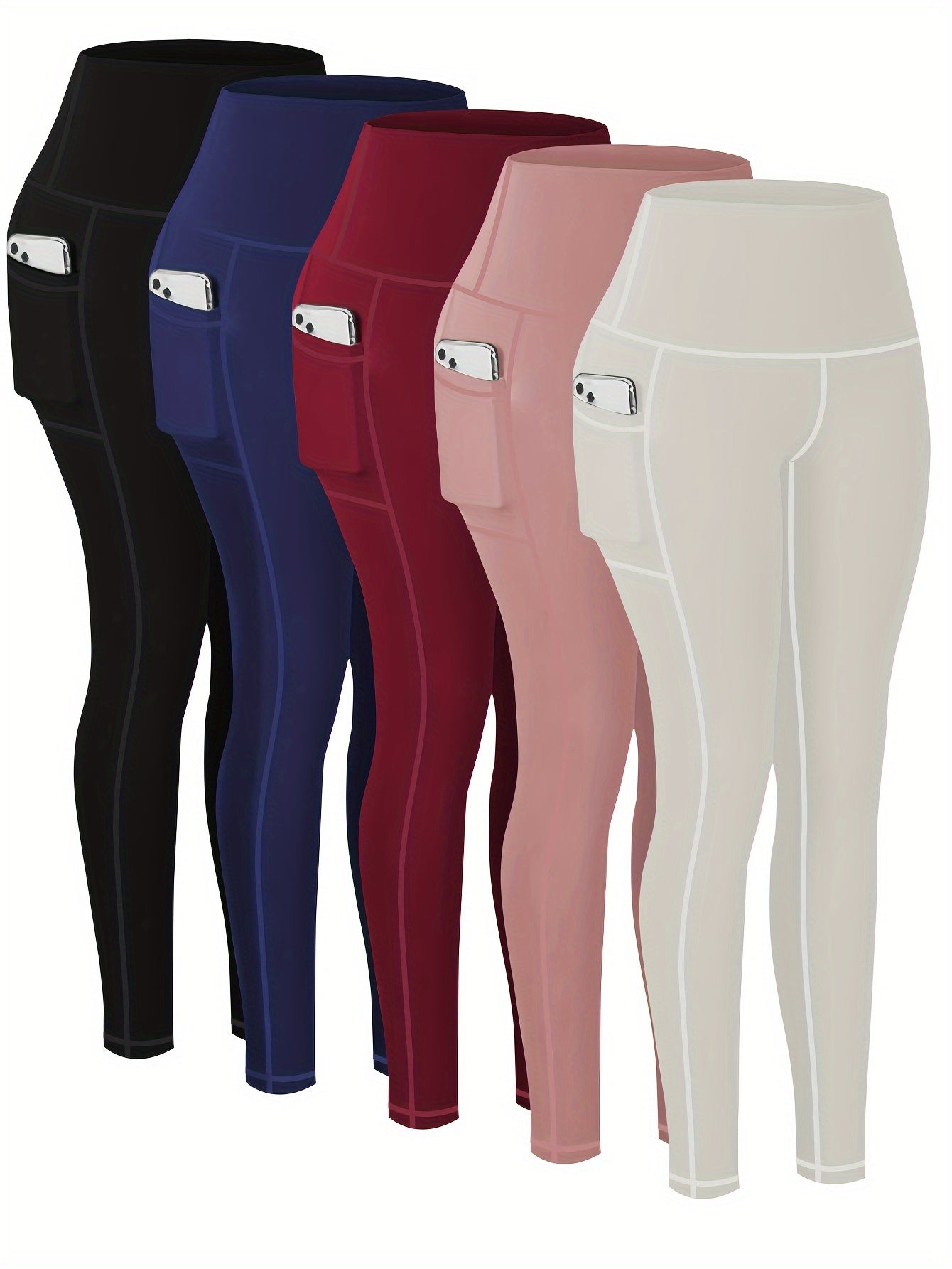 5-Pack Plus Size Sports Leggings For Women,