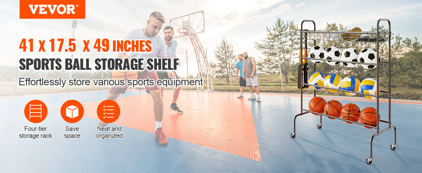 VEVOR 4-Layer Rolling Basketball Rack And Shooting Stand
